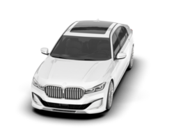 White luxury car isolated on transparent background. 3d rendering - illustration png