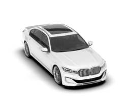 White luxury car isolated on transparent background. 3d rendering - illustration png