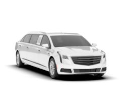 White luxury car isolated on transparent background. 3d rendering - illustration png