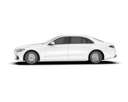 White luxury car isolated on transparent background. 3d rendering - illustration png