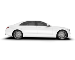 White luxury car isolated on transparent background. 3d rendering - illustration png