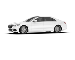 White luxury car isolated on transparent background. 3d rendering - illustration png