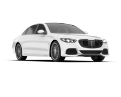 White luxury car isolated on transparent background. 3d rendering - illustration png