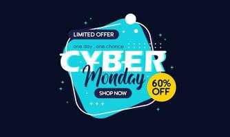 Gradient Cyber Monday Sale Banner Isolated on Dark Background vector