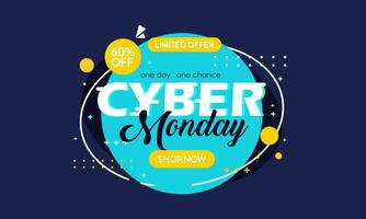 Gradient Cyber Monday Sale Banner Isolated on Dark Background vector