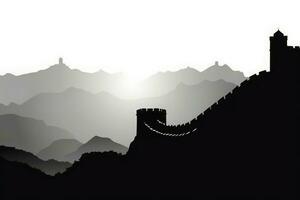 Chine great wall art. Generate Ai photo