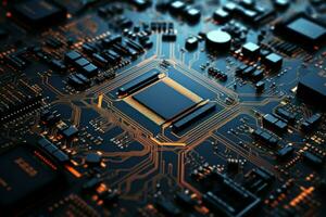 Intricate Circuit board. Generate Ai photo