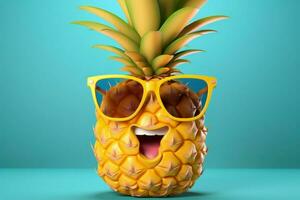 Fun-loving Happy pineapple character. Generate AI photo