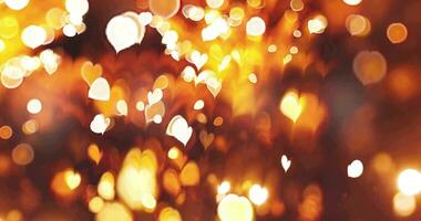 Glowing heart with bokeh effect on black background. Romantic Abstract Motion Background. video