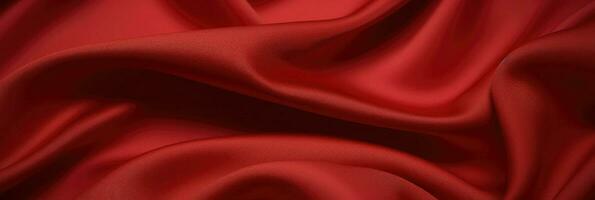 AI Generative red background silk fabric photo