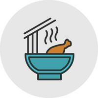 Chicken Noodle Soup Vector Icon Design
