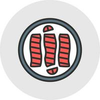 Baked Salmon Vector Icon Design