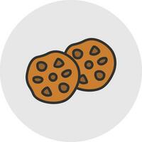 Chocolate Chip Cookies Vector Icon Design