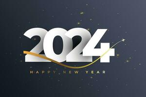 Happy New Year 2024 creative trendy text typography design vector