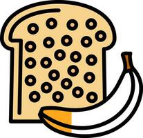 Banana Bread Vector Icon Design