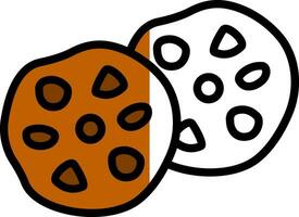 chocolate chip galletas vector icono diseño