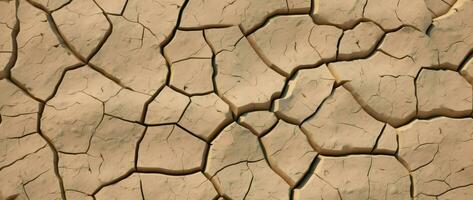 AI Generative dry and cracked sandy ground surface photo