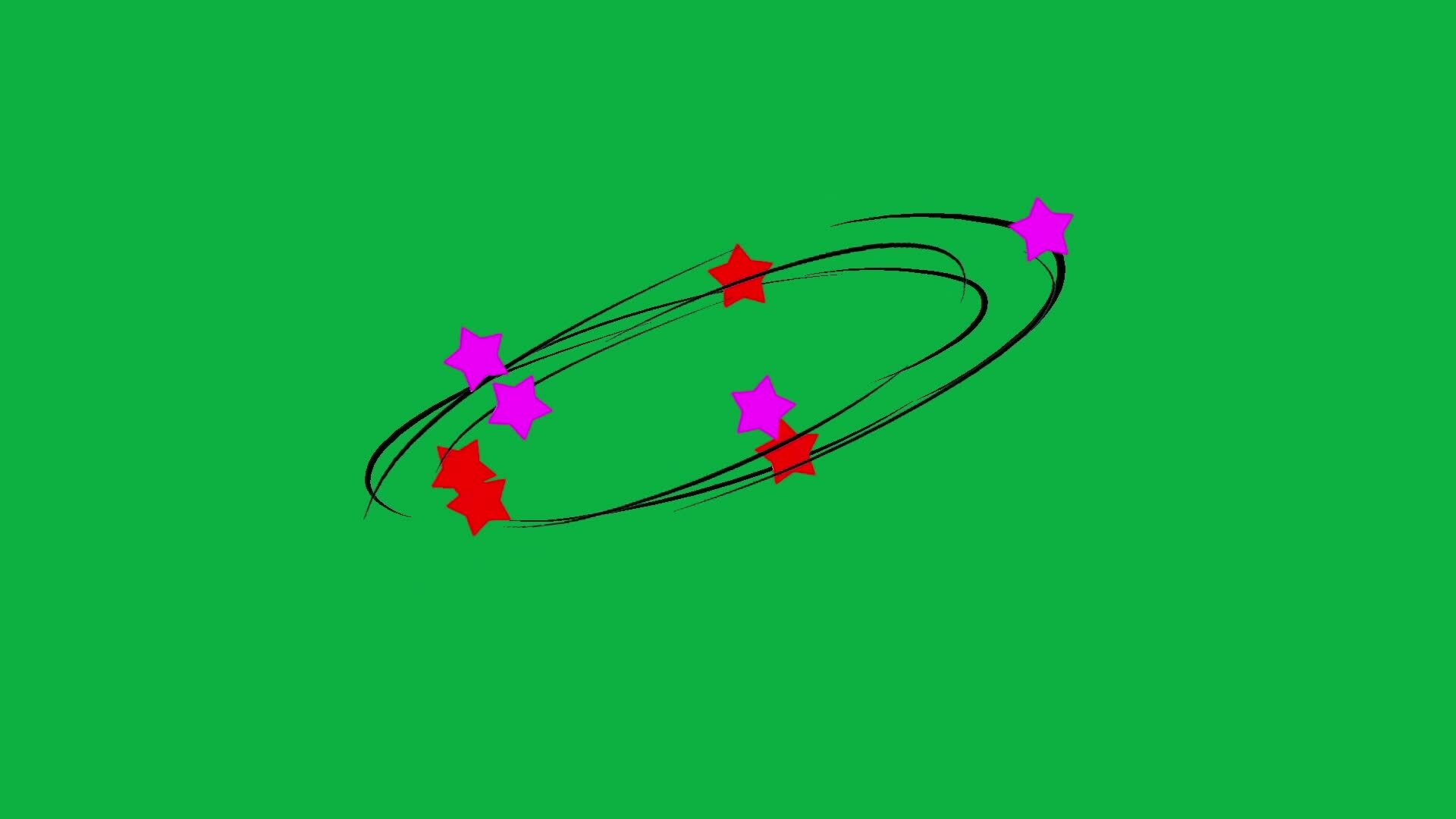 Cartoon Dizzy effect loop animation isolated on green screen background