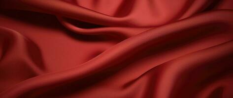 AI Generative red background silk fabric photo