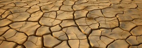 AI Generative dry and cracked sandy ground surface photo