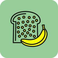 Banana Bread Vector Icon Design