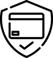 secure payment line icon vector