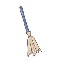 Hand drawn flying broom clip art vector