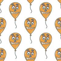 Balloon with faces seamless pattern vector