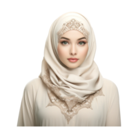 Woman Wearing Hijab Headgear ai generative png