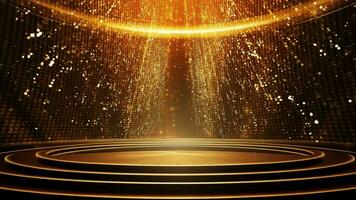 Stage shaped golden particle background Loop video