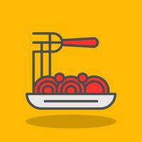 Spaghetti Bolognese Vector Icon Design