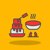 Chocolate Fondue Vector Icon Design