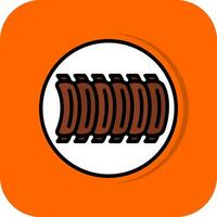 BBQ Ribs Vector Icon Design