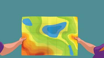 montaña papel mapa vector