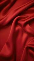 AI Generative red background silk fabric photo