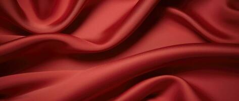 AI Generative red background silk fabric photo