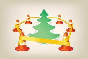 cones with tree board vector