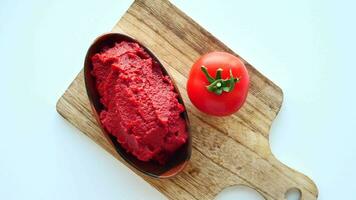 Tomato paste with ripe tomatoes video