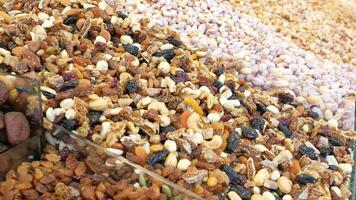 selling variety of nuts at bazar video