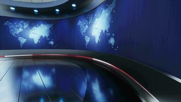 World Map background. news Studio Background for news report and breaking news on world live report video