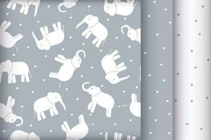 Seamless pattern for children clothes, linen. Cute hand drawn backdrop with white elephants.  Print for kids linens. Endless background for fabric, wallpaper, wrapping paper. vector