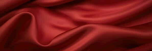 AI Generative red background silk fabric photo