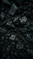 AI Generative a black coal background photo