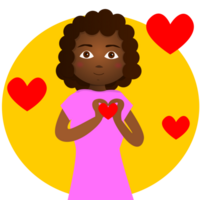 woman with hearts png