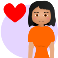 smiling girl with heart png