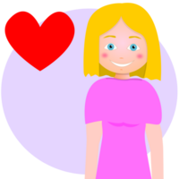 girl with heart png