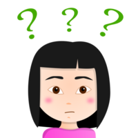 asian girl with question mark png