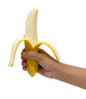 hand holding open banana isolated png