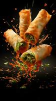 a photo of spring rolls