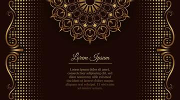 ornamental red background, with gold mandala decoration vector